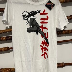 White Naruto Graphic T-Shirt
